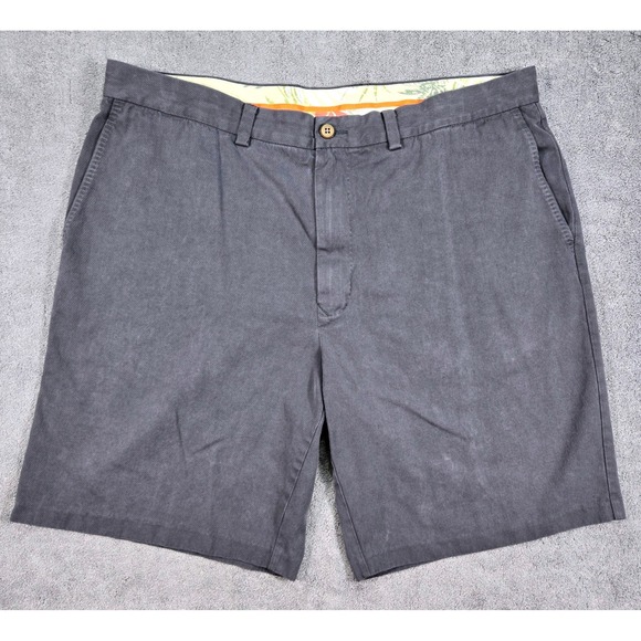 Tommy Bahama Other - Tommy Bahama Shorts Mens 38 Grey Good Silk Cotton Flat Front Casual 10" Inseam